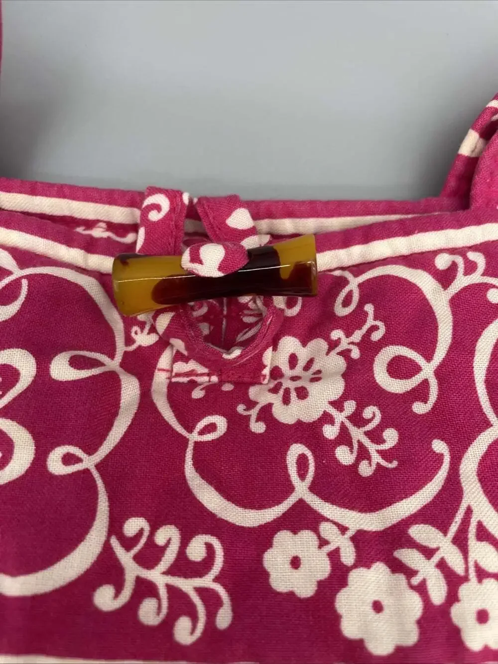 Vera Bradley Twirly Bird Pink Tote Bag Purse Retired Pattern Shopper Clean